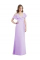 A-Line V-Neck Soft Chiffon Long Lilac Bridesmaid Dresses Sydney
