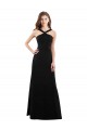 A-Line Halter Neck Soft Chiffon Long Black Bridesmaid Dress Sydney