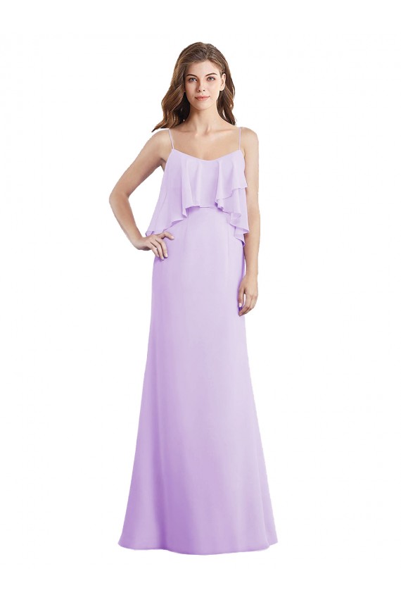A-Line Scoop Neck Chiffon Long Lilac Bridesmaid Dress / Evening Dress Sydney