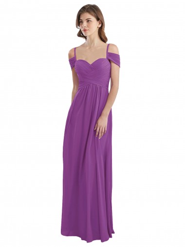 A-Line Sweetheart Soft Chiffon Long Dahlia Bridesmaid Dress Sydney