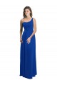 A-Line One Shoulder Soft Chiffon Long Royal Blue Bridesmaid Dress Sydney