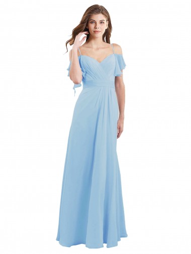 A-Line Sweetheart Soft Chiffon Long Light Sky Blue Bridesmaid Dress Sydney