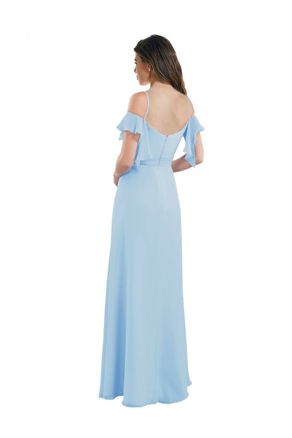 A-Line Sweetheart Soft Chiffon Long Light Sky Blue Bridesmaid Dress Sydney