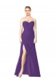A-Line Strapless Soft Chiffon Long Plum Purple Bridesmaid Dress Sydney