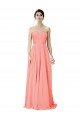 A-Line Strapless Soft Chiffon Long Peach Bridesmaid Dress Sydney