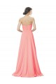 A-Line Strapless Soft Chiffon Long Peach Bridesmaid Dress Sydney
