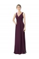 A-Line V-Neck Soft Chiffon & Lace Long Grape Bridesmaid Dress Sydney