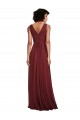 A-Line V-Neck Soft Chiffon Long Burgundy Bridesmaid Dress Sydney