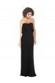 Sheath Strapless Soft Chiffon Long Black Bridesmaid Dress Sydney