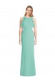 Mermaid Jewel Neck Soft Chiffon Long Jade Bridesmaid Dress Sydney