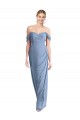 Mermaid Off the Shoulder Soft Chiffon Long Dusty Blue Semi Formal Evening Dress / Bridesmaid Dress Sydney