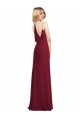 A-Line V-Neck Soft Chiffon Long Burgundy Formal Dress / Bridesmaid Dress Sydney