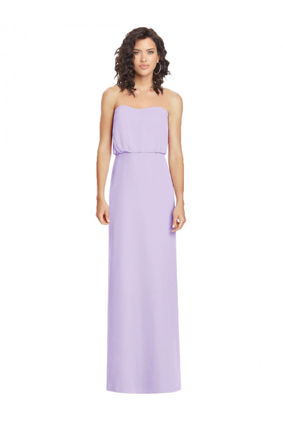 A-Line Strapless Soft Chiffon Long Lilac Formal Dress / Bridesmaid Dress Sydney