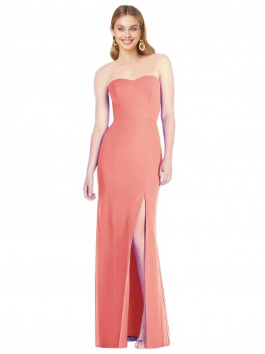 Trumpet Strapless Soft Chiffon Long Desert Rose Bridesmaid Dress Sydney