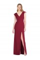 Mermaid V-Neck Soft Chiffon Long Burgundy Bridesmaid Dress Sydney