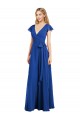 A-Line V-Neck Lxue Chiffon Long Royal Blue Bridesmaid Dress Sydney