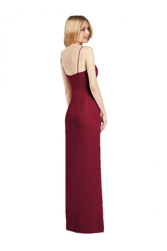 Trumpet V-Neck Soft Chiffon Long Coral Formal Dress / Bridesmaid Dress Sydney