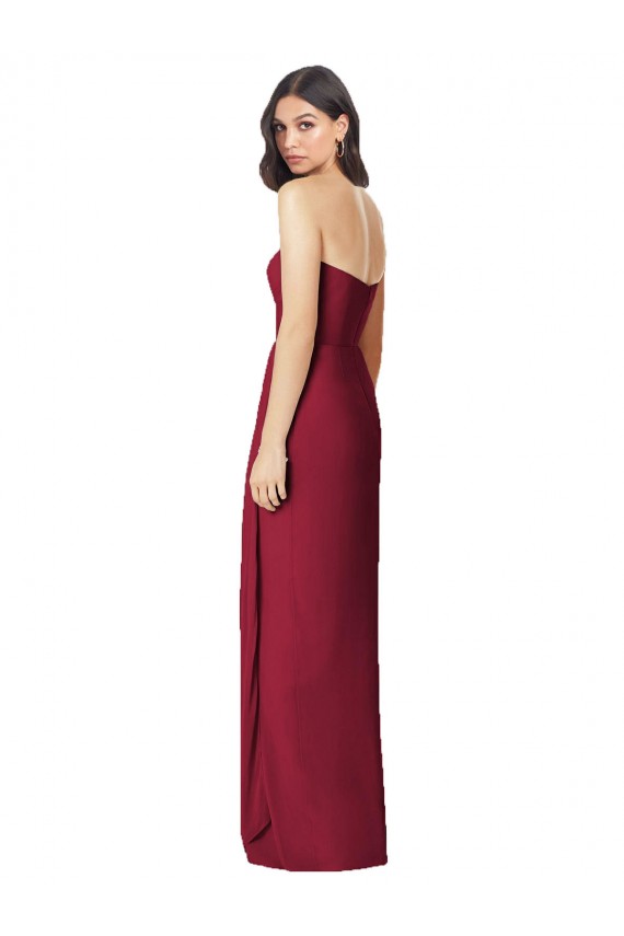 Trumpet Strapless Soft Chiffon Long Olive Green Bridesmaid Dress Sydney