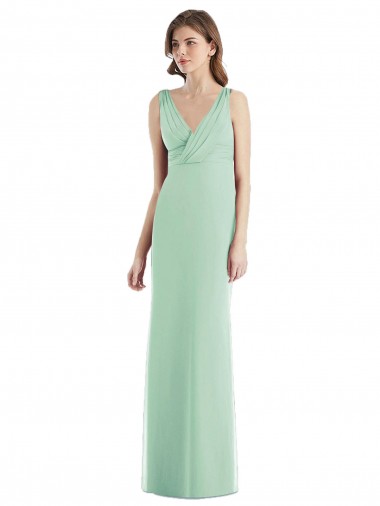 Trumpet V-Neck Chiffon Long Mint Green Bridesmaid Dress / Evening Dress Sydney