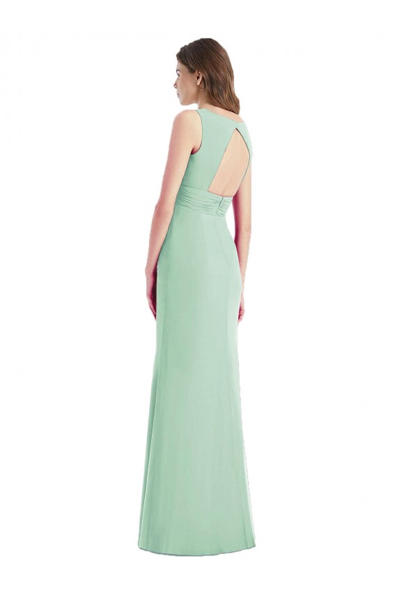 Trumpet V-Neck Chiffon Long Mint Green Bridesmaid Dress / Evening Dress Sydney