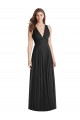 A-Line V-Neck Soft Chiffon Long Black Bridesmaid Dress Sydney