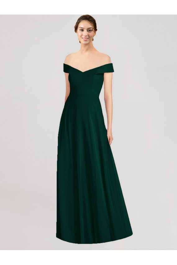 A-Line V-Neck Soft Chiffon Long Ever Green Formal Dress / Bridesmaid Dress Sydney
