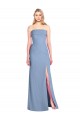 Trumpet Strapless Soft Chiffon Long Dusty Blue Bridesmaid Dress Sydney