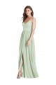 A-Line V-Neck Soft Chiffon Long Sage Semi Formal Evening Dress / Bridesmaid Dress Sydney