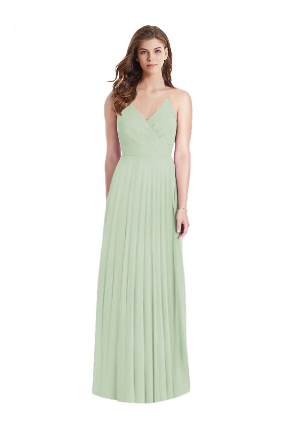 Trumpet V-Neck Soft Chiffon Long Sage Semi Formal Evening Dress / Bridesmaid Dress Sydney
