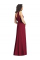 A-Line V-Neck Chiffon Long Hunter Wedding Party Dress Sydney