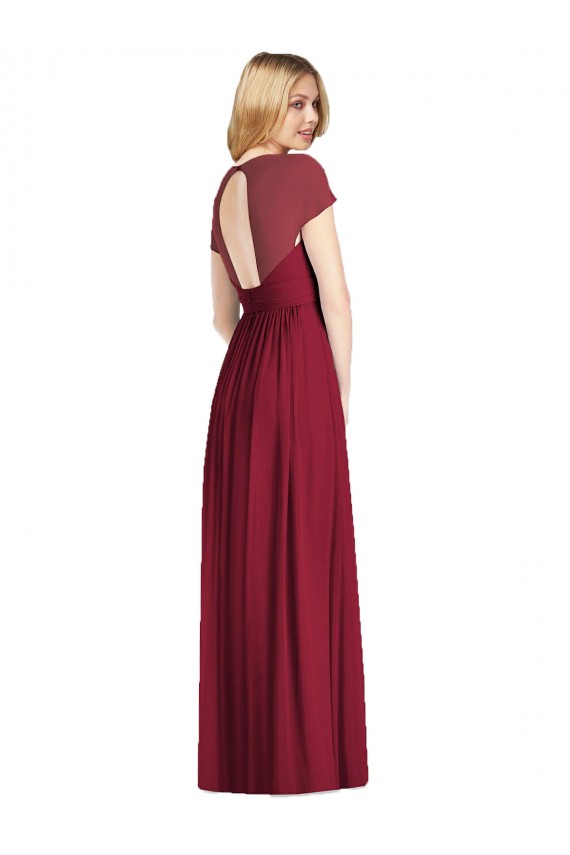 Trumpet V-Neck Soft Chiffon Long Dark Navy Bridesmaid Dress Sydney