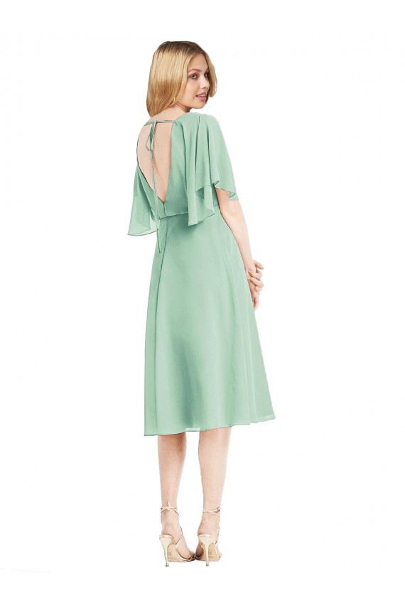 A-Line Soft Chiffon Knee Length Mint Green Bridesmaid Dress Sydney