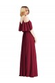 A-Line V-Neck Chiffon Long Royal Blue Bridesmaid Dress Sydney