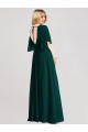 A-Line Round Neck Soft Chiffon Long Ever Green Bridesmaid Dress Sydney