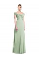 Trumpet Off the Shoulder Soft Chiffon Long Sage Bridesmaid Dress Sydney
