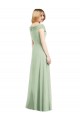 Trumpet Off the Shoulder Soft Chiffon Long Sage Bridesmaid Dress Sydney