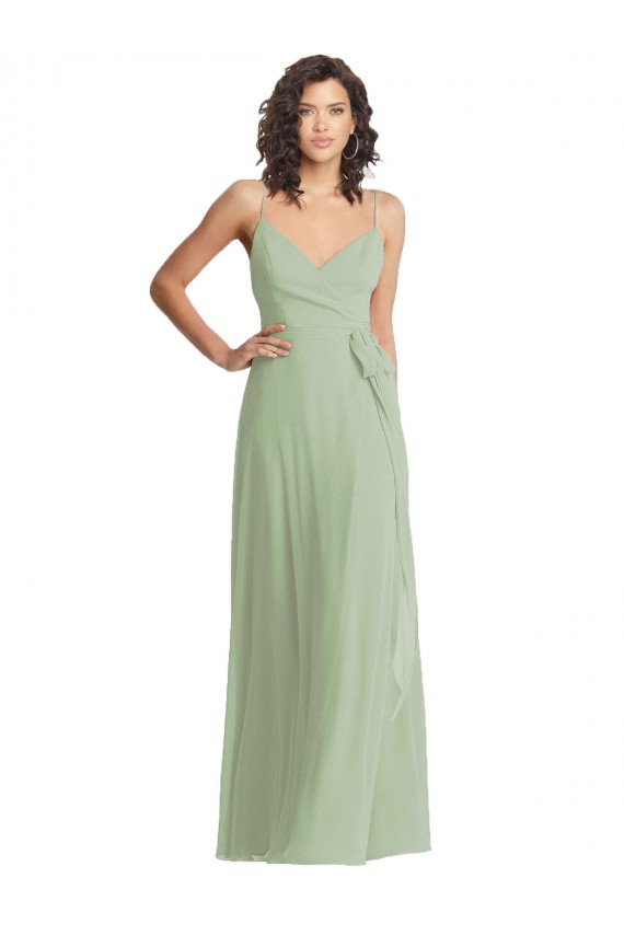 Trumpet V-Neck Soft Chiffon Long Smoke Green Formal Evening Gown / Bridesmaid Dress Sydney