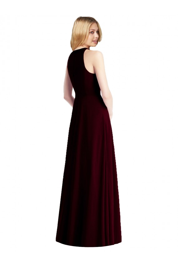 Trumpet Halter Neck Soft Chiffon Long Light Sky Blue Semi Formal Evening Dress / Bridesmaid Dress Sydney