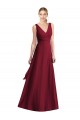 A-Line V-Neck Chiffon Long Floor Length Burgundy Bridesmaid Dress Sydney