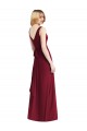 A-Line V-Neck Chiffon Long Floor Length Burgundy Bridesmaid Dress Sydney