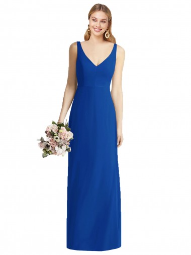 Mermaid Strapless Soft Chiffon Long Royal Blue Bridesmaid Dress Sydney