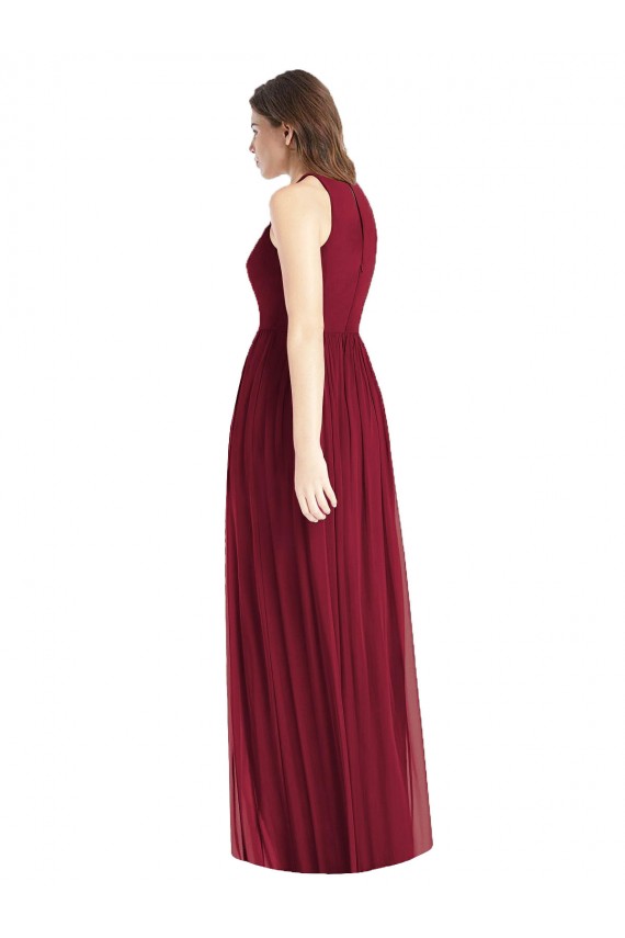 A-Line Halter Neck Soft Chiffon Long Lilac Bridesmaid Dress Sydney