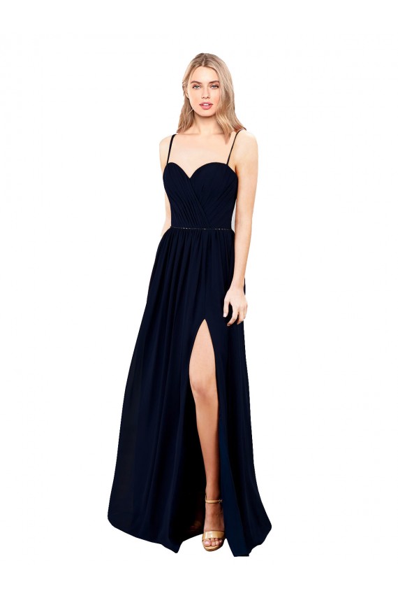 A-Line Sweetheart Soft Chiffon Long Dark Navy Formal Evening Gown / Bridesmaid Dress Sydney