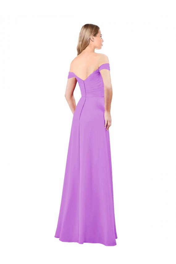 A-Line Sweetheart Soft Chiffon Long Violet Bridesmaid Dress Sydney