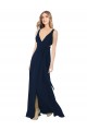 A-Line V-Neck Chiffon Long Dark Navy Bridesmaid Dress / Evening Dress Sydney