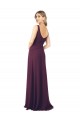 A-Line V-Neck Chiffon Long Floor Length Grape Bridesmaid Dress Sydney
