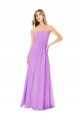 A-Line Strapless Soft Chiffon Long Violet Bridesmaid Dress Sydney