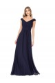 A-Line Off the Shoulder Soft Chiffon Long Dark Navy Evening Dress / Bridesmaid Dress Sydney