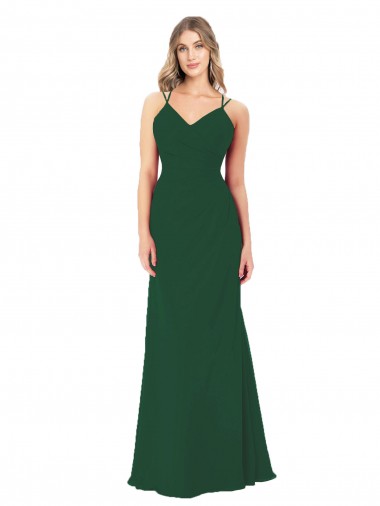 A-Line Sweetheart Soft Chiffon Long Dark Green Bridesmaid Dress Sydney