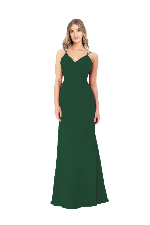 A-Line Sweetheart Soft Chiffon Long Dark Green Bridesmaid Dress Sydney